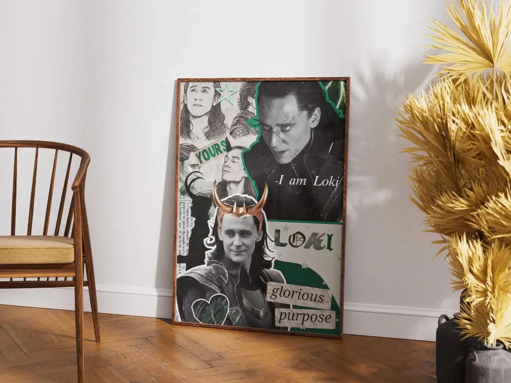 Loki Collage Aesthetic Poster | Mischief & Glorious Purpose Wall Art