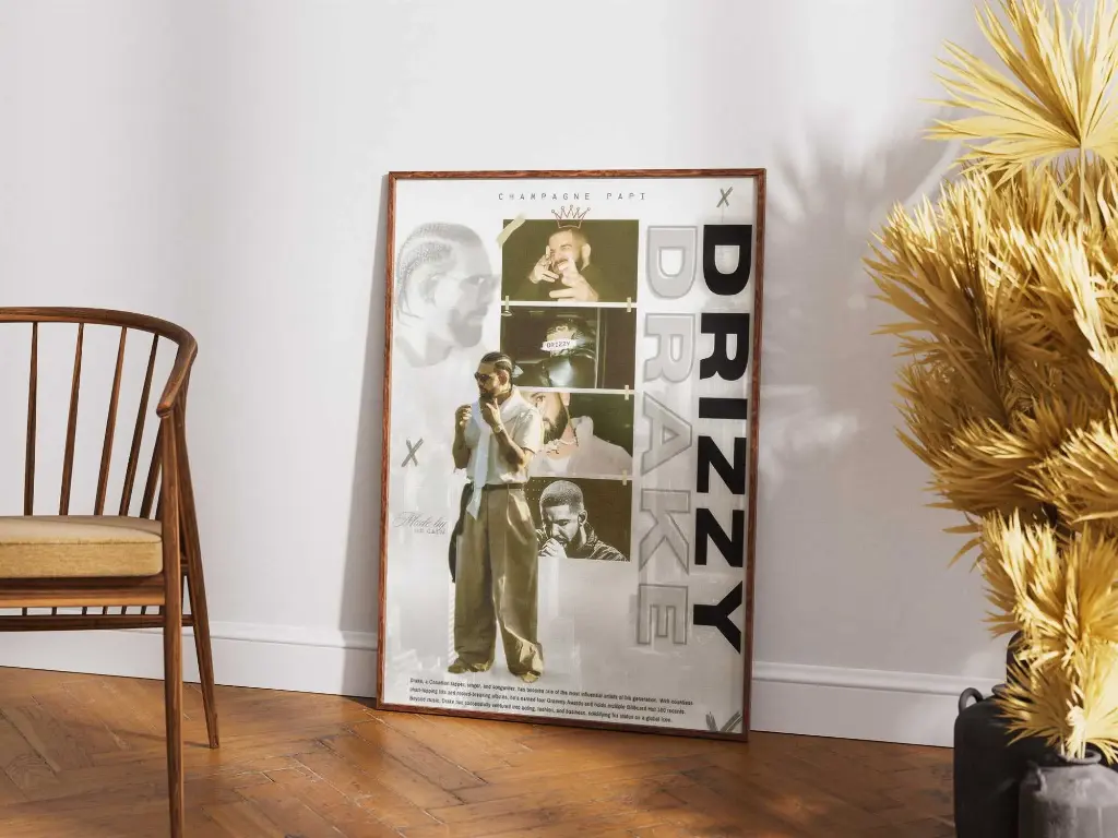 "Drake - Champagne Papi Wall Art" | Stylish Rap Poster