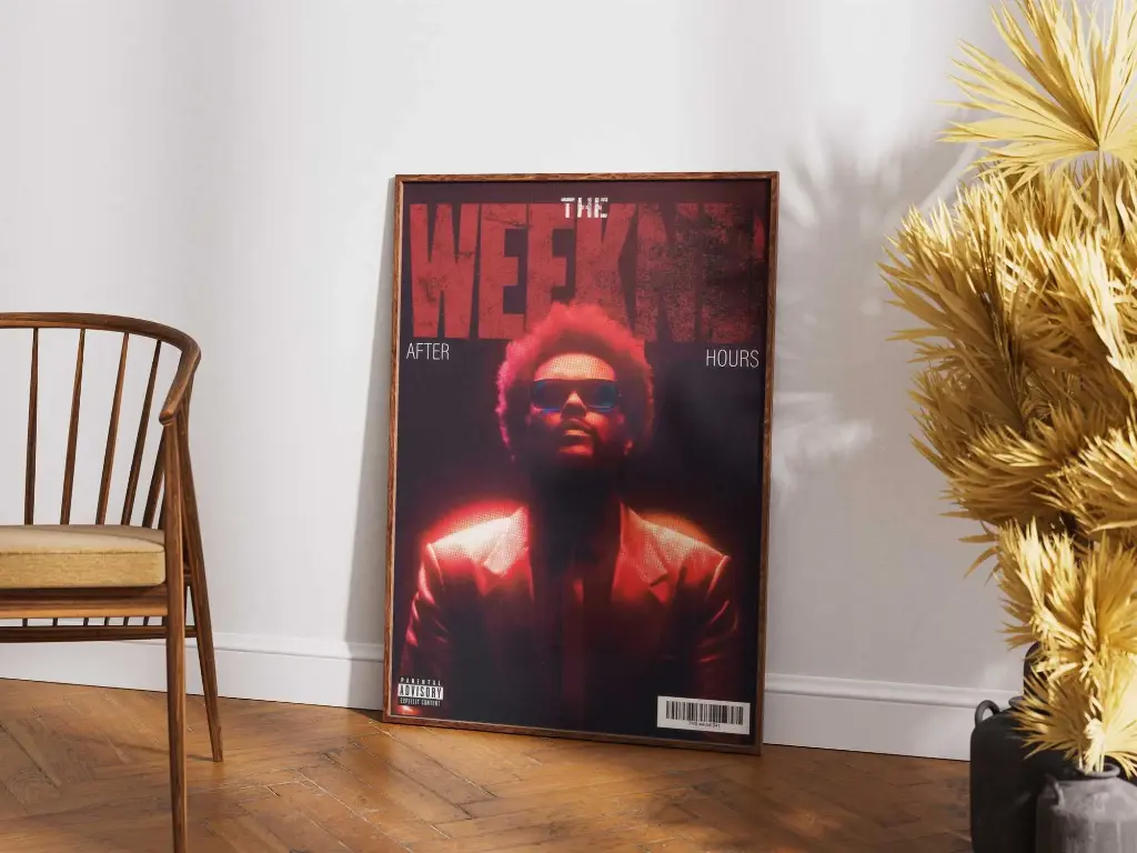 "After Hours Red Glow – The Weeknd Poster"