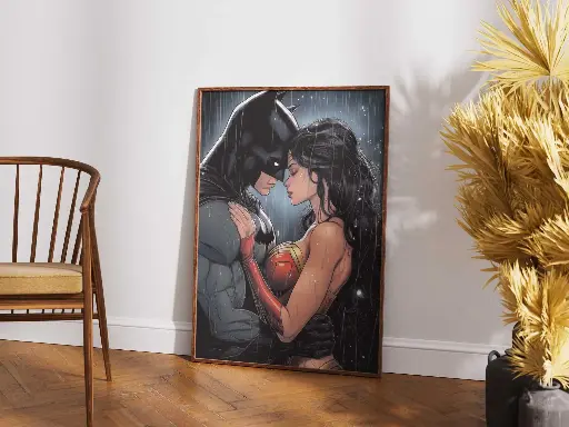 Dark Knight & Amazon’s Love – A Rainy Embrace
