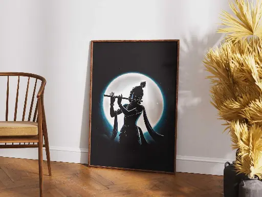 Krishna's Divine Melodies Under the Moonlight