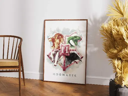 Hogwarts House Crest Watercolor Poster