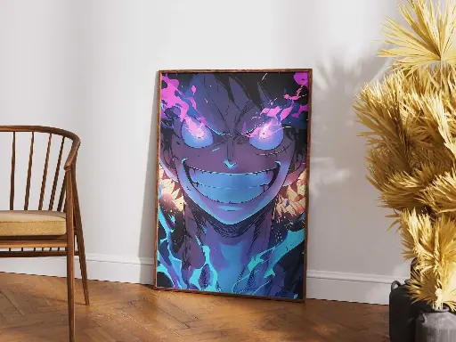Glowing Anime Villain | Intense Neon Energy Dark Art