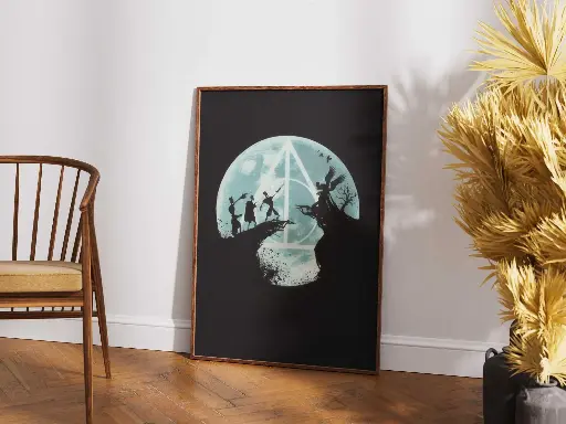 Harry Potter Deathly Hallows Art | Tale of the Three Brothers Silhouette Poster