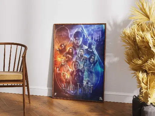 Harry Potter Cinematic Battle Poster | Heroes vs. Villains | Hogwarts Magic Art