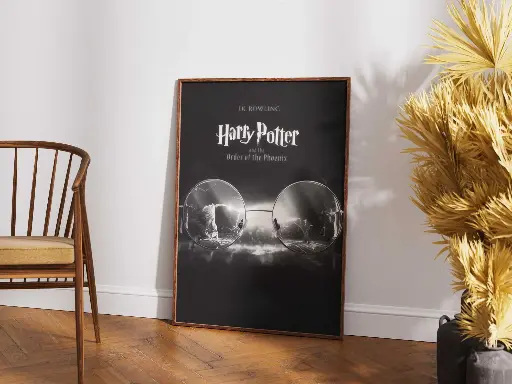 Minimalist Harry Potter Poster | Order of the Phoenix | Black & White Wizarding Art