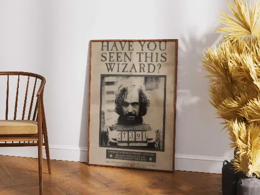 Sirius Black "Wanted" Poster | Azkaban Prison Mugshot | Harry Potter Wall Art