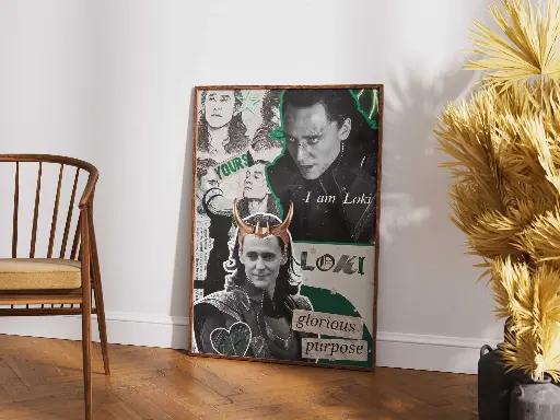 Loki Collage Aesthetic Poster | Mischief & Glorious Purpose Wall Art