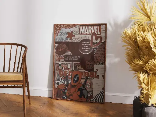  "Deadpool - The King of Chaos" | Vintage Marvel Collage Poster