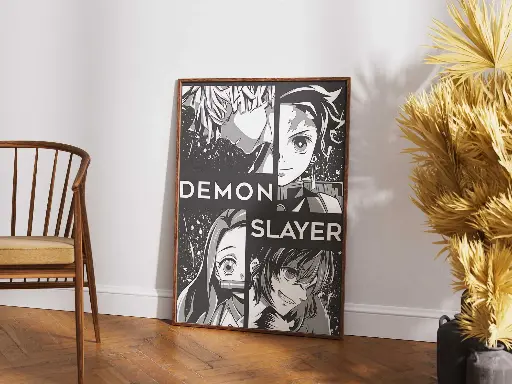 Demon Slayer | Intense Monochrome Anime Art