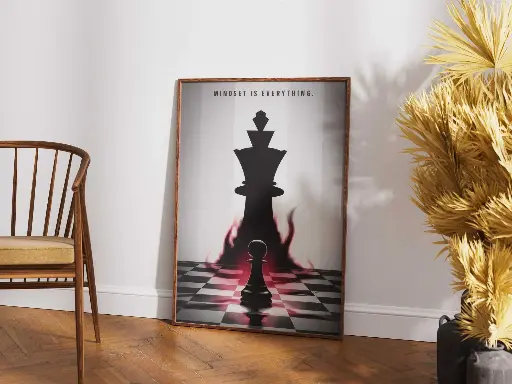 "Mindset is Everything" - Chess-Inspired Motivational Poster