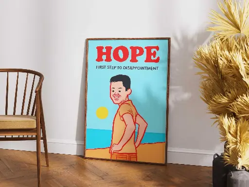 "HOPE – The First Step" | Satirical Wall Art