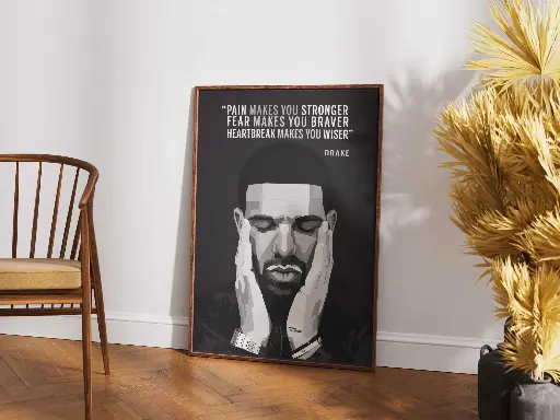 Strength Through Pain – Minimalist Drake Poster