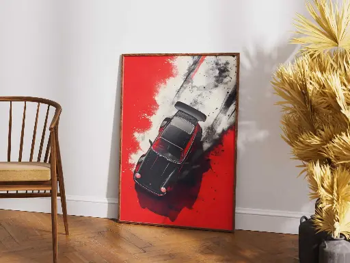 Porsche Drift Fury - Racing Art Poster