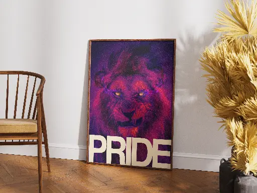 "PRIDE – The Lion Within" Neon Roar Poster