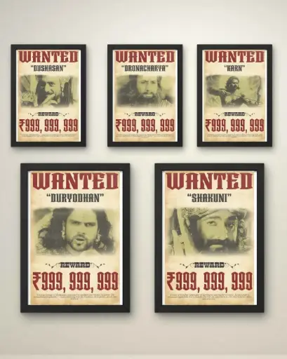 WANTED: The Infamous Five – Mahabharata Villains Poster Set